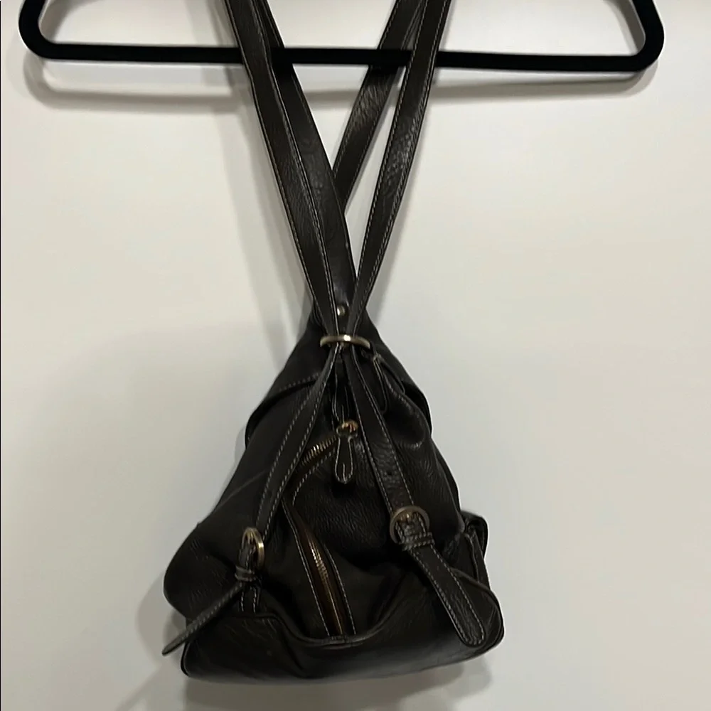 JONES NEW YORK Black Leather backpack - Picture 4 of 9